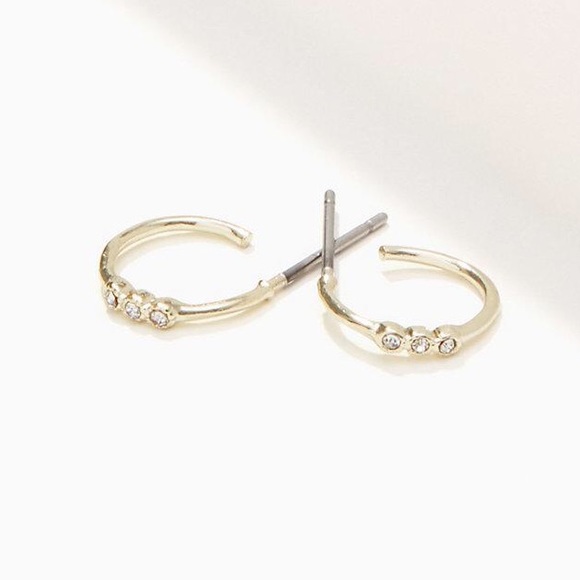 Jewelry - [sold out] Pave crystal mini hoop earrings